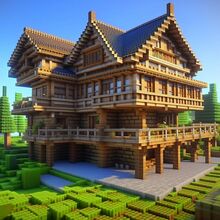 House in wood, Minecraft